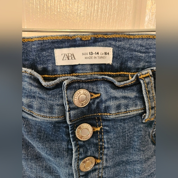 Girls Zara Jeans - boot cut size 13/14 - Picture 2 of 3